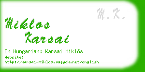 miklos karsai business card